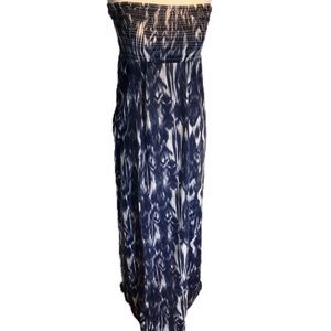 “JOLIE” Bandeau Blue Tie Dye Maxi Dress .